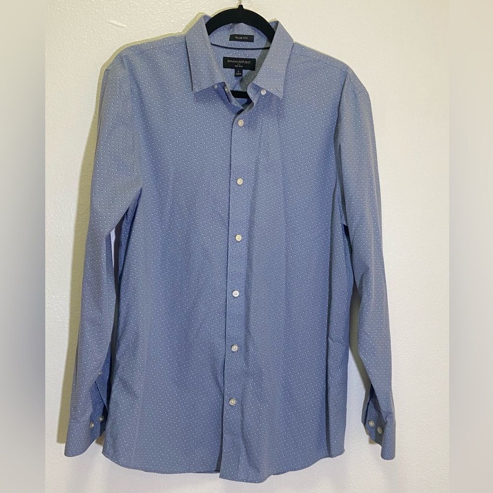 Banana Republic - Slim Fit Non-iron Cotton Shirt - size L